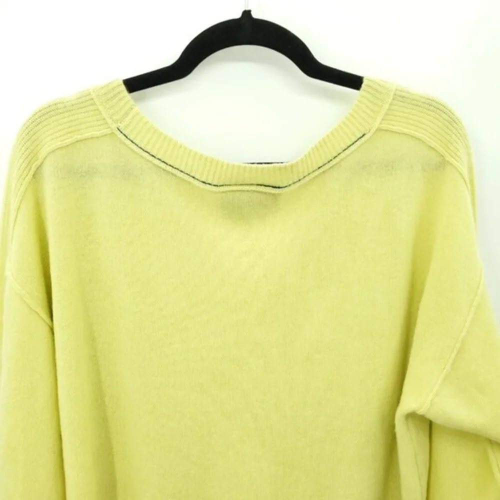 Anthropologie Saturday/Sunday Daphne Cashmere Pullover Sweater M Neon Yellow